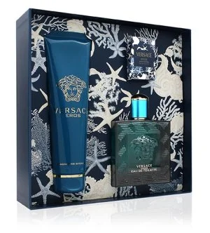 Versace Eros conjunto de presente 100 ml + gel de banho 150 ml + eau de toilette eau de toilette para homem