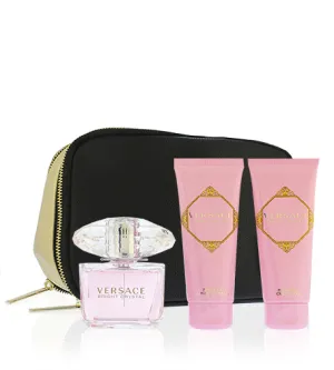 Conjunto de presente Versace Bright Crystal para mulheres: eau de toilette 90 ml + loção corporal 100 ml + gel de banho 100 ml + nécessaire