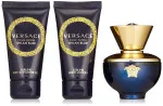 Conjunto de presente Versace Dylan Blue Pour Femme para mulheres: eau de parfum 50 ml + loção corporal 50 ml + gel de banho 50 ml 50 ml + tělové mléko 50 ml + sprchový gel 50 ml