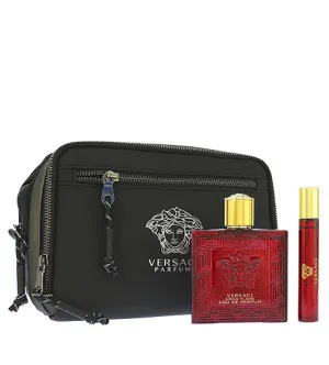 Conjunto presente Versace Eros Flame para homem água de perfume 100 ml + água de perfume 10 ml + nécessaire