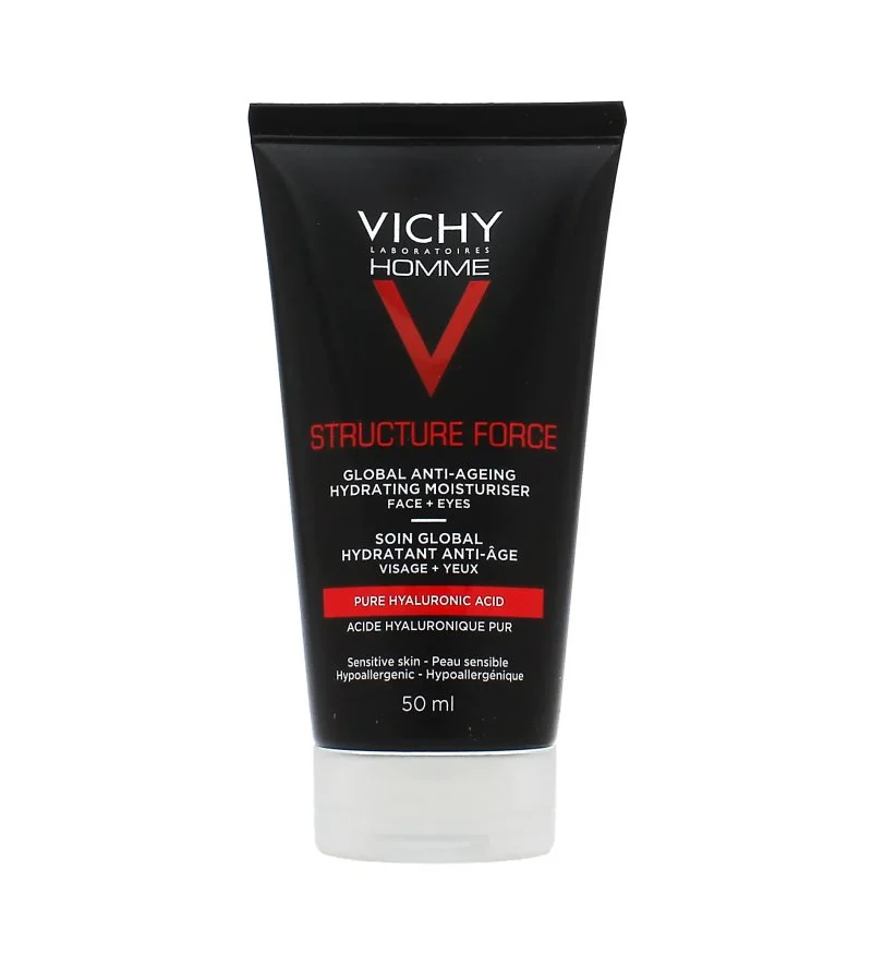 Homme Structure Force Hidratante anti-idade creme antirrugas refirmante com ácido hialurónico para homens 50 ml