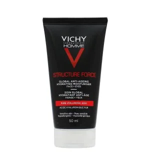 Vichy Homme Structure Force Hidratante anti-idade creme antirrugas refirmante com ácido hialurónico para homens