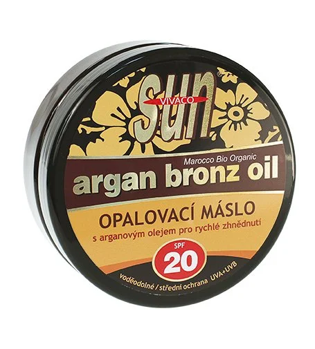 SUN Argan Bronz Oil manteiga bronzeadora com óleo de argão biológico SPF 20 200 ml