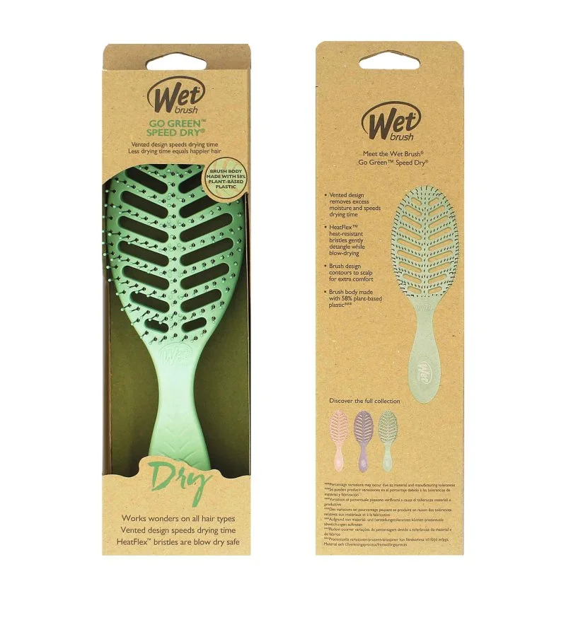 Go Green Speed Dry escova de cabelo Verde