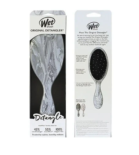 Original Detangler Metallic Marble escova de cabelo Silver