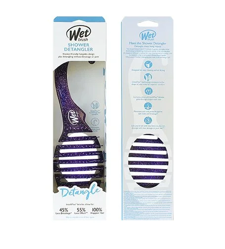 Shower Detangler escova de cabelo Purple Glitter