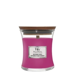 WoodWick Wild Berry & Beets vela perfumada com pavio de madeira 85 g