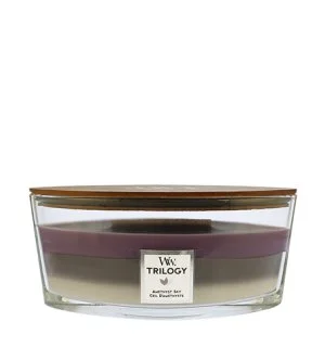 WoodWick Trilogy Amethyst Sky vela perfumada com pavio de madeira 453,6 g