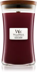 Vela perfumada WoodWick Black Cherry com pavio de madeira 275 g