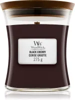 Vela perfumada WoodWick Black Cherry com pavio de madeira 275 g
