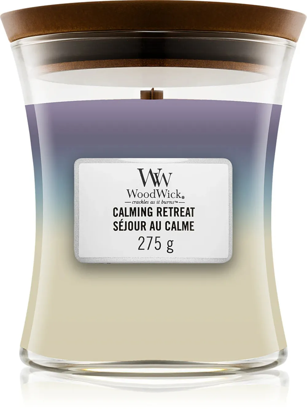 Vela perfumada WoodWick Calming Retreat com pavio de madeira 609,5 g
