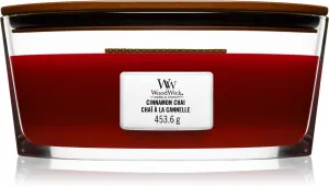 Vela perfumada WoodWick Cinnamon Chai com pavio de madeira 453,6 g