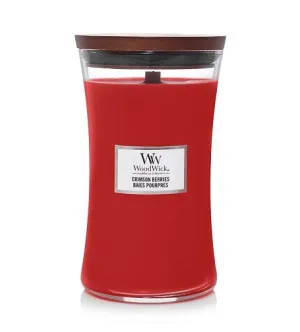 Vela perfumada WoodWick Crimson Berries com pavio de madeira 609,5 g