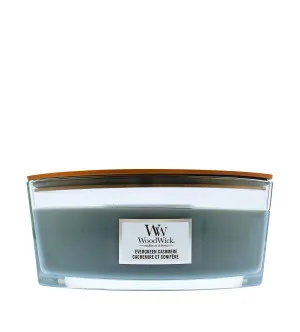 WoodWick Evergreen Cashmere vela perfumada com pavio de madeira 453,6 g