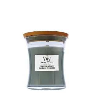Vela perfumada WoodWick Evergreen Cashmere com pavio de madeira para homens