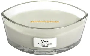 WoodWick Fireside vela perfumada com pavio de madeira 453,6 g