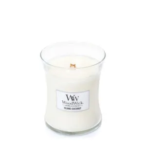 WoodWick Island Coconut vela perfumada com pavio de madeira para mulheres