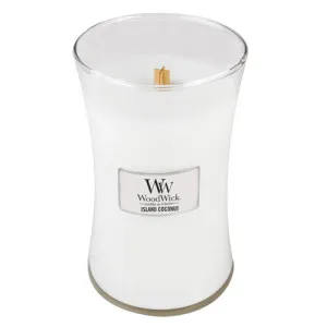 Vela perfumada WoodWick Island Coconut com pavio de madeira 609,5 g