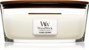 Vela perfumada WoodWick Island Coconut com pavio de madeira 453,6 g