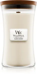 Vela perfumada WoodWick Island Coconut com pavio de madeira 609,5 g