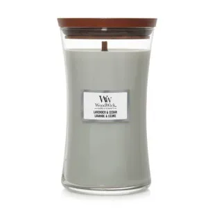 Vela perfumada WoodWick Lavender & Cedar com pavio de madeira para mulheres