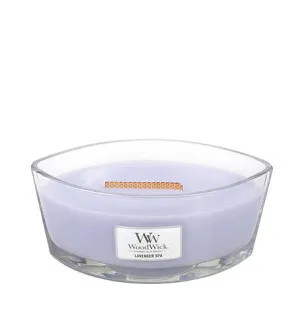 Vela perfumada WoodWick Lavender Spa com pavio de madeira 453,6 g