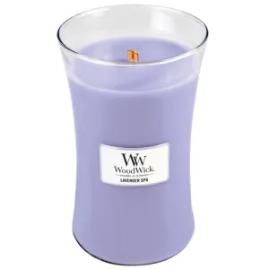 Vela perfumada WoodWick Lavender Spa com pavio de madeira 609,5 g