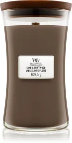 Vela perfumada WoodWick Sand & Driftwood com pavio de madeira 275 g
