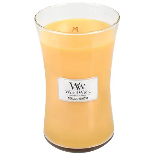 Vela perfumada WoodWick Seaside Mimosa com pavio de madeira 609,5 g