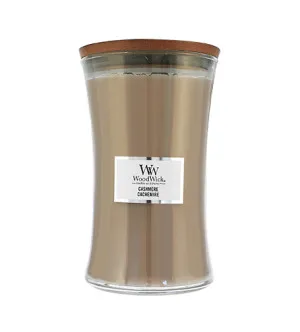 WoodWick Vidro grande/Cashmere vela perfumada com pavio de madeira 609,5 g