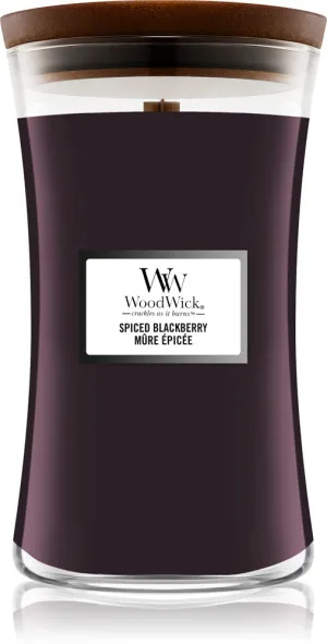 Vela perfumada WoodWick Spiced Blackberry com pavio de madeira 609,5 g
