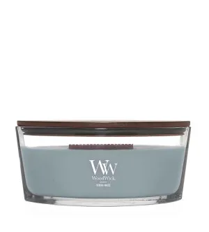 Vela perfumada WoodWick Terra Haze com pavio de madeira 453,6 g