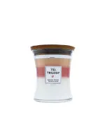 Vela perfumada WoodWick Trilogy Blooming Orchard com pavio de madeira 275 g