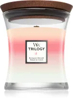 Vela perfumada WoodWick Trilogy Blooming Orchard com pavio de madeira 275 g