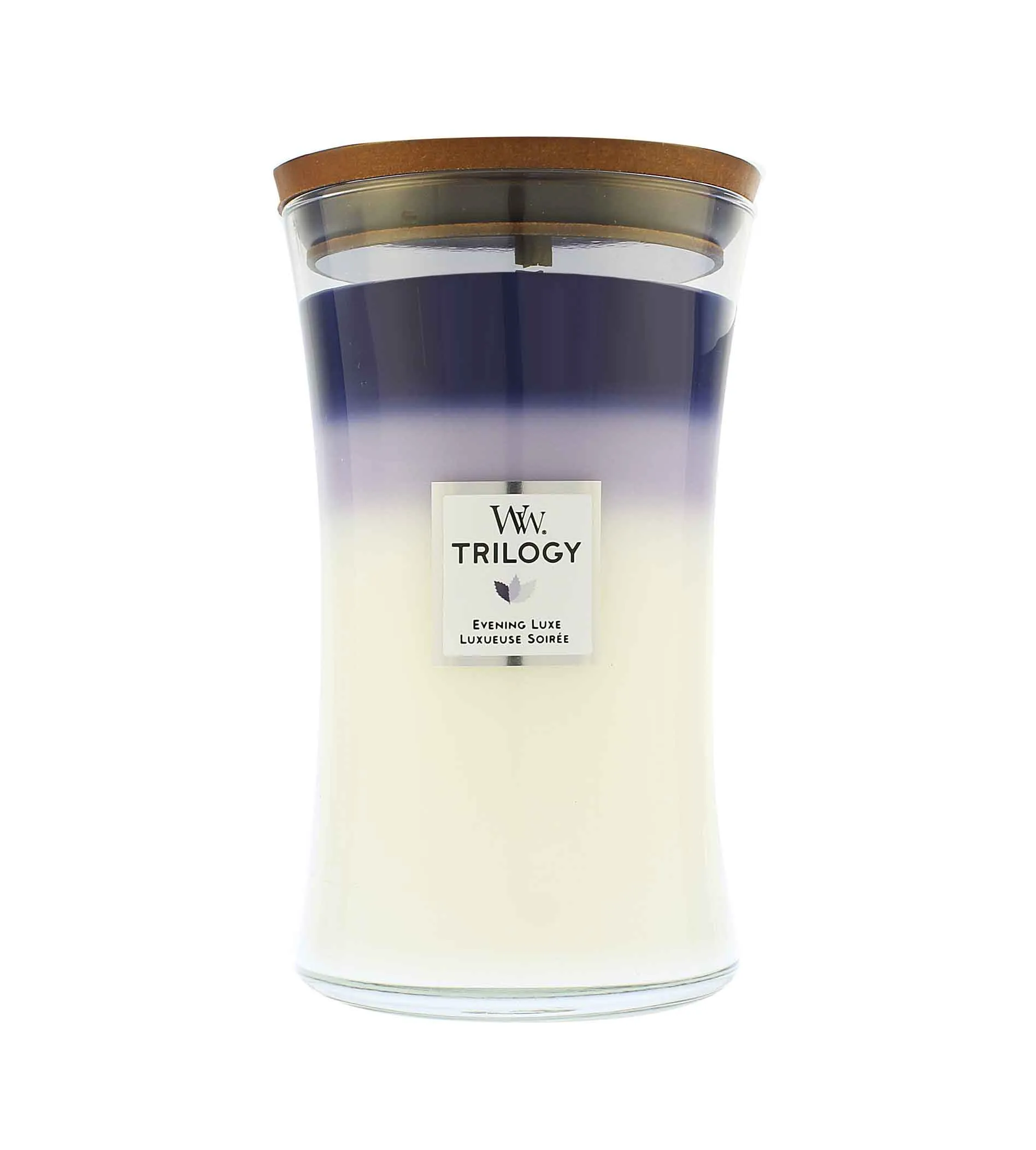 WoodWick Trilogy Evening Luxe vela perfumada com pavio de madeira 609 g