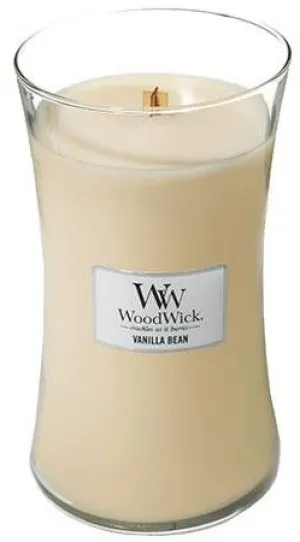 WoodWick Vanilla Bean vela perfumada com pavio de madeira 609,5 g