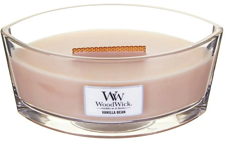 Vela perfumada WoodWick Vanilla Bean com pavio de madeira 453,6 g