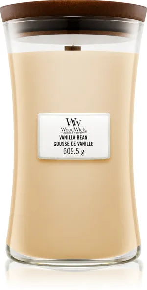 WoodWick Vanilla Bean vela perfumada com pavio de madeira 609,5 g