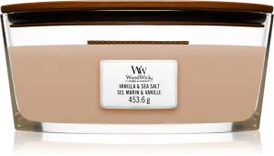 Vela perfumada WoodWick Vanilla & Sea Salt com pavio de madeira 453,6 g
