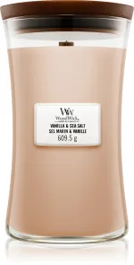 Vela perfumada WoodWick Vanilla & Sea Salt com pavio de madeira 609,5 g