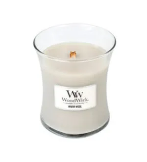 WoodWick Warm Wool vela perfumada com pavio de madeira para mulheres
