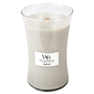 Vela perfumada WoodWick Warm Wool com pavio de madeira 609,5 g
