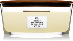 WoodWick White Tea & Jasmine vela perfumada com pavio de madeira 453,6 g