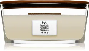 Vela perfumada WoodWick White Teak com pavio de madeira 453,6 g