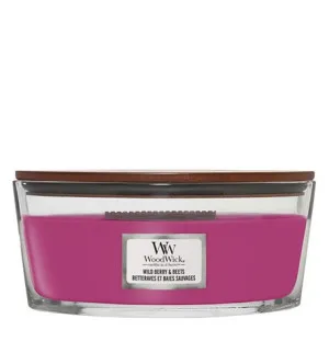 Vela perfumada WoodWick Wild Berry & Beets com pavio de madeira 453,6 g