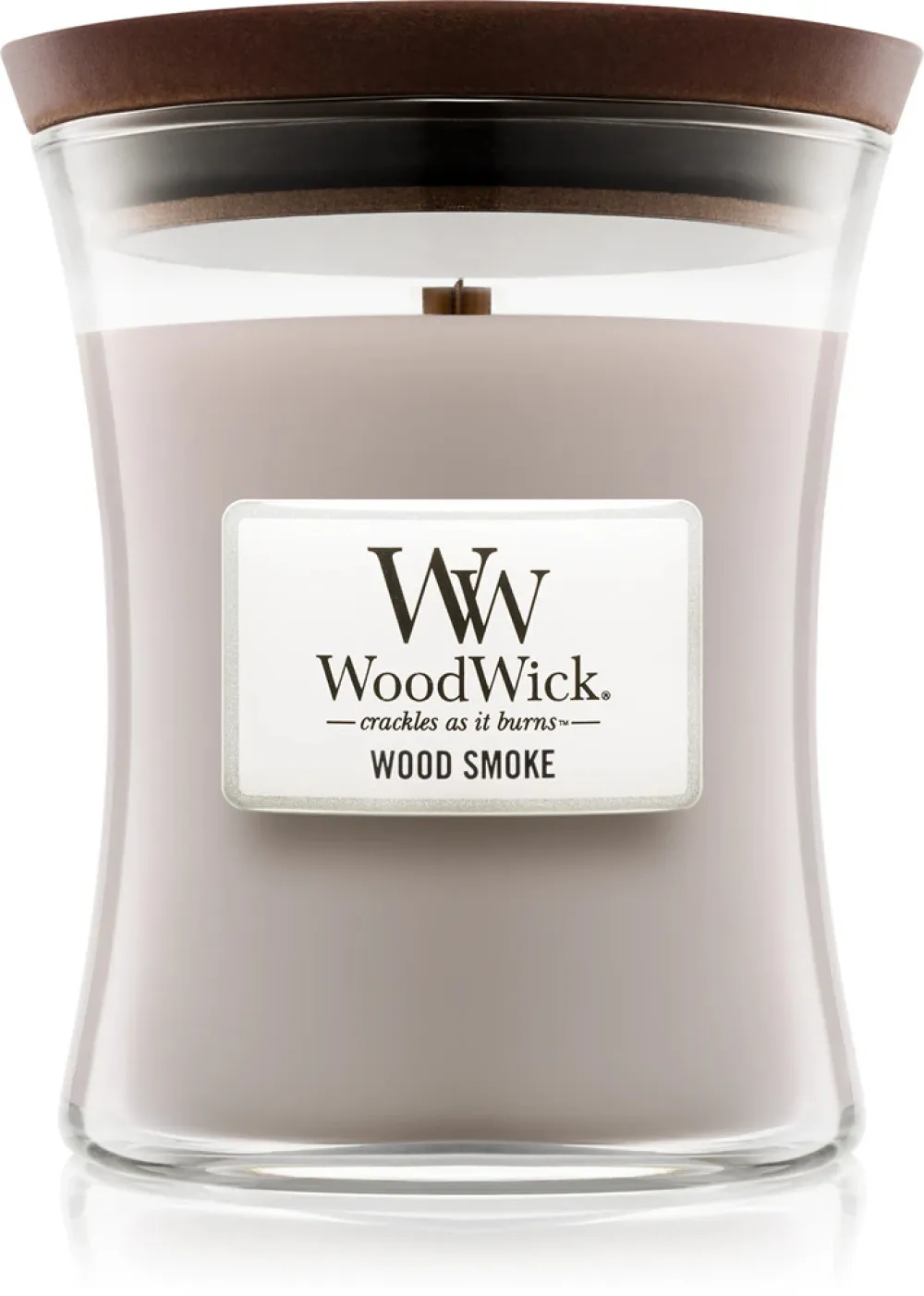 Vela perfumada WoodWick Wood Smoke com pavio de madeira 275 g