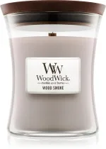 Vela perfumada WoodWick Wood Smoke com pavio de madeira 275 g