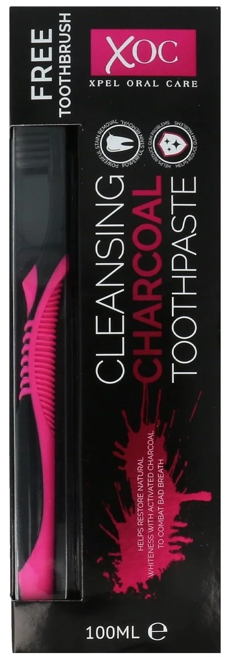 Charcoal pasta de dentes branqueadora com carvão ativado + escova de dentes