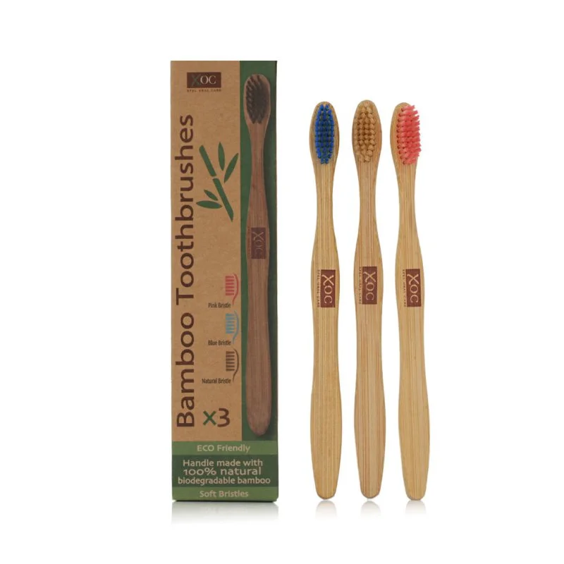 Oral Care Escova de dentes de bambu macia 3 unid.