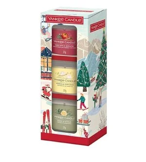 Yankee Candle Holiday Party vela votiva em vidro 3 x 37 g